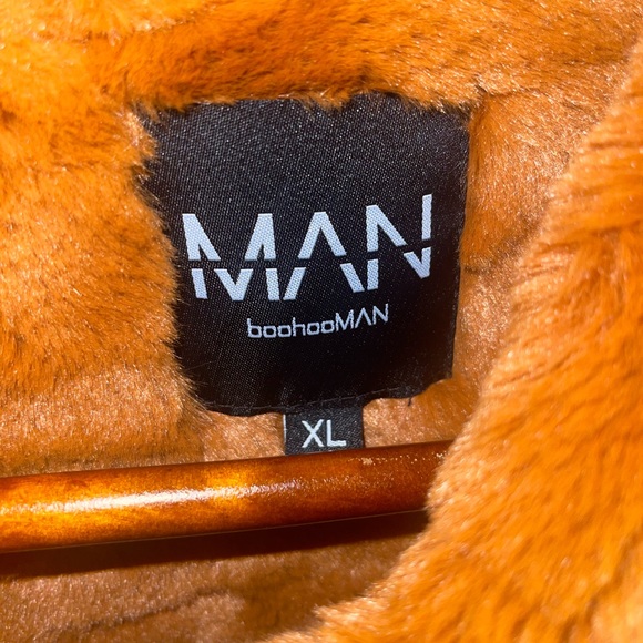 BoohoMan Leather Jacket W/ Fur - Picture 3 of 12